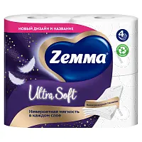Zemma ultra soft туалетная бумага 4 слоя 4 рулона