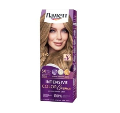 Палетт крем краска для волос русый 8.0 