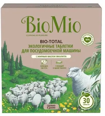BioMio таблетки для посудом машины с маслом эвкалипта 30шт экспортный вариант