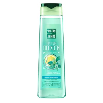 Чистая линия шампунь против перхоти с ментолом мятой и пребиотиками 400 мл 