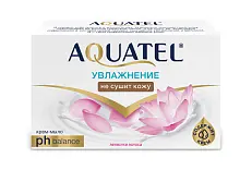 AQUATEL крем мыло твердое лепестки лотоса 90 г в пачке