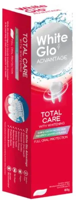Вайт Гло зубная паста 80,0 отбеливающая тотальная защита 