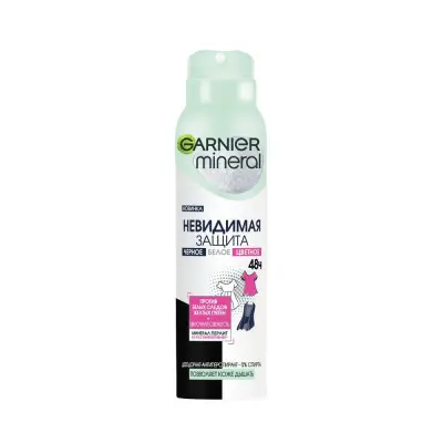 Garnier дезодорант антиперспирант спрей для тела невидимая защита 48 ч цветочная свежесть черное белое цветное женский 150 мл 