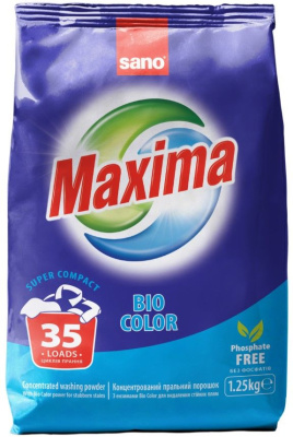 SANO максима стиральный порошок концентрированный био колор 1,25кг 