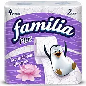 'Familia Plus' Туалетная бумага Магический цветок двухслойная, 4 шт (16шт в кор)