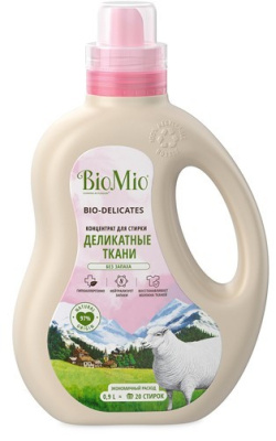 BioMio bio laundry gel delicates  гель для стирки деликатных тканей 900 мл 