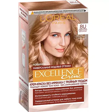 L` Excellence краска для волос 8 универсальный светло русый