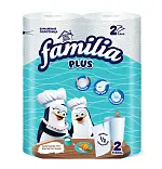 Familia бумажные полотенца белые двухслойные 2 шт