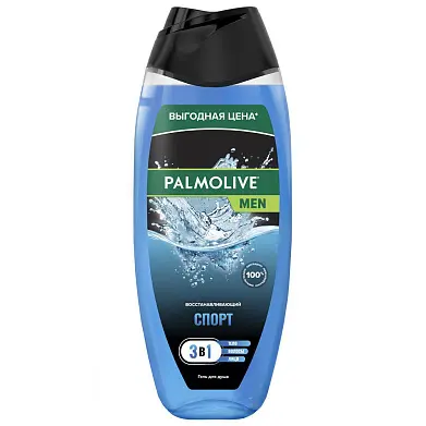 Palmolive Men гель для душа спорт восстанавливающий 3 в 1 для тела волос и лица 500 мл