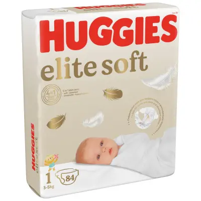 Huggies Soft подгузники для новорожденных 3-5 кг 1 размер 84 шт 