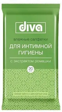 DIVA № 20 влажные салфетки для интимной гигиены c экстрактом ромашки