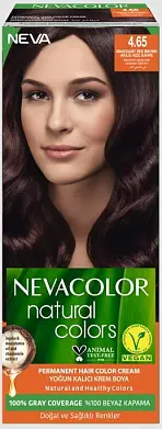 Nevacolor Natural Colors стойкая крем краска для волос 4.65 махагон красное дерево шатен
