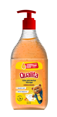Qualita гель для мытья посуды lemon orange флакон дозатор 500 мл 