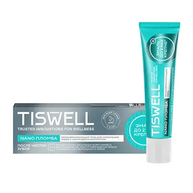 Tiswell гель реминерализующий для укрепления зубов с наногидроксиапатитом и ксилитом для всей семьи 40 мл