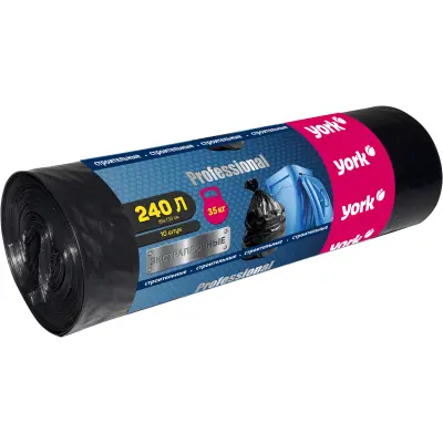 York мешки строительные прочные 240 л 10 шт 