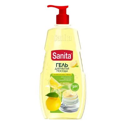 Sanita гель для мытья посуды сицилийский лимон и мелисса 900 г 