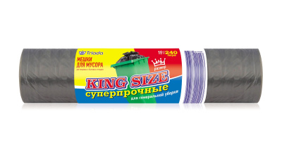Triada мешки для мусора суперпрочные 240 литров 10 штук king size 