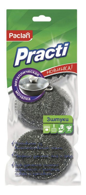 Paclan мочалка металлическая малая 3шт 