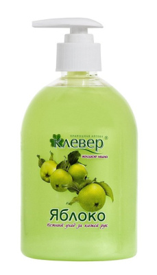 Клевер жидкое мыло перламутр яблоко 500 мл насос 