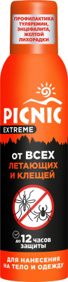 Picnic Extreme аэрозоль от всех видов летающих насекомых и клещей 150 см3 