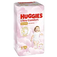 Huggies ultra comfort 5 12-22 кг подгузники 15 шт для девочек