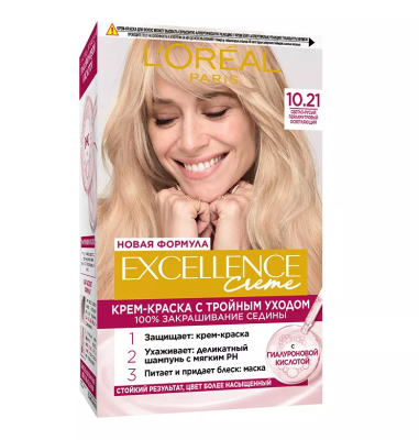 L'oreal Excellence 10.21 светло светло русый перламутровый осветляющий 