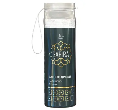 Safira ватные диски 80 шт с прошитым краем 