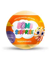 Шипучая бомбочка для ванны с игрушкой карамелька серии bomb 115 г