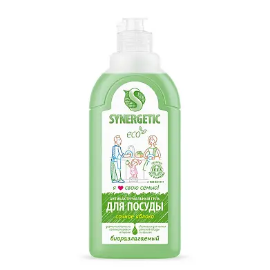 Synergetic гель для мытья посуды сочное яблоко 0,5 л