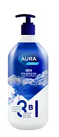 Aura men гель для душа 3 в1 морские минералы new флакон дозатор 1000 мл