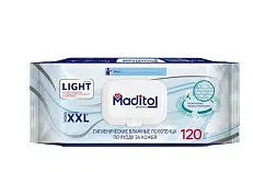 Maditol влажные полотенца light big pack с крышкой 120 шт
