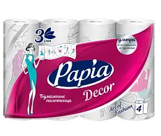 Papia бумажные полотенца белые трёхслойные 4 рул.