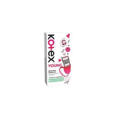 Kotex прокладки гигиенические янг для девочек ультратонкие 16 шт 
