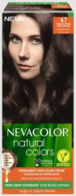 Nevacolor Natural Colors стойкая крем краска для волос 4.7 турецкий кофе 
