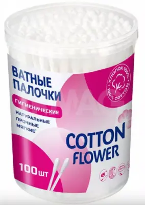 Cotton Flower ватные палочки в банке 100 шт 