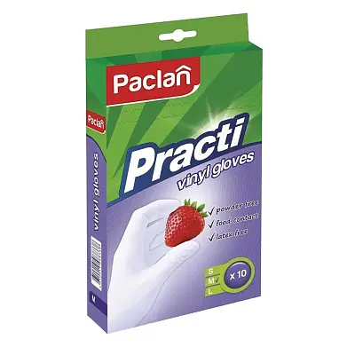 Paclan перчатки виниловые M 10 шт 5 пар new