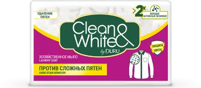 Clean&White Мыло хозяйственное Против пятен 4шт по 120г 