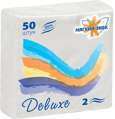 МЯГКИЙ ЗНАК Салфетки 2-х слойные 25х25 БЕЛЫЕ, 50л