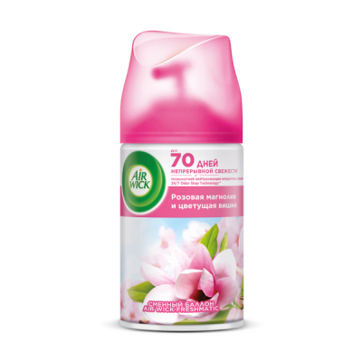 Air Wick Freshmatic освежитель воздуха в сменных аэрозольных баллонах к автоматическому распылителю освежителя воздуха розовая магнолия и цветущая вишня 250 мл 