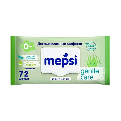 Mepsi влажные салфетки алое вера детские care 72 шт