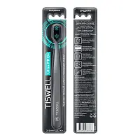 Tiswell зубная щётка средней жесткости для взрослых черная + 1 шт