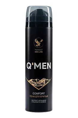 Q’men пена для бритья comfort с экстрактом женьшеня и льняного семени, 240 мл