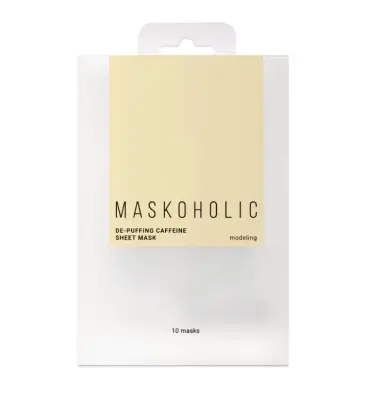 Maskoholic противоотечная тканевая маска для лица с кофеином и растительными экстрактами набор 10 шт 