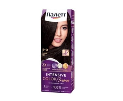 Палетт крем краска для волос чёрный 1.0 