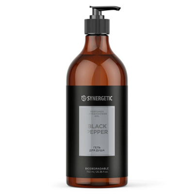 Synergetic парфюмированный гель для душа black pepper черный перец 750 мл 