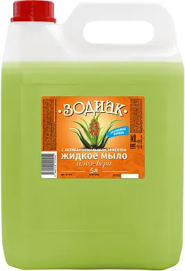 Зодиак жидкое мыло прозрачное с антибактериальным эффектом 5 л алоэ вера