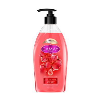 Camay тайное блаженство парфюмированный гель для душа с ароматом фиалок для всех типов кожи 750 мл 