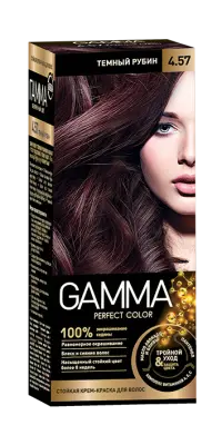 Gamma Perfect Hair стойкая крем краска тон 4.57 темный рубин 
