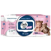 Emily Style влажные салфетки детские гипоаллргенные с крышкой 0+ роз гол 100 шт
