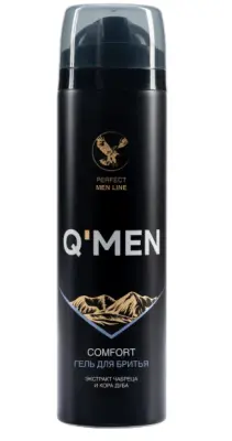 Q'men гель для бритья comfort с экстрактом абреца и корой дуба, 200 мл 